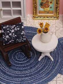 POKOJA LAND 1/2 Pieces Handmade 1:12 Scale Mini Wooden Round Table With Lace Tablecloth, Indoor & Outdoor Dollhouse Furniture, Anime Themed, Perfect For Christmas, Halloween, Easter, Thanksgiving - Multi-Functional Table For Various Rooms (Handmade, Slight Uneven Surface Is Normal) - Multicolor - View 5