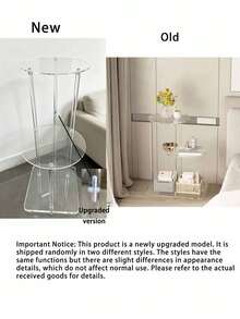 3-Tier Transparent Acrylic Round Side Table, Modern Layered Nightstand Or Plant Stand, Suitable For Living Room, Bedroom Or Entryway - Transparent - View 6