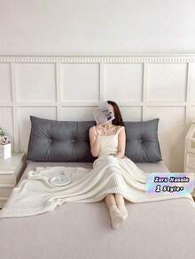 1pc Triangle-Shaped Wedge-Shaped Positioning Pillow, Large Headboard, Headboard Cushion, Breathable Linen Fabric, With Pockets On The Sides, Suitable For Use On Beds, Sofas For Reading, And Lumbar Support - multicolor - View 1