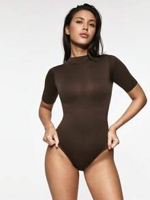 SHAPORA 1pc Brown Comfortable Minimalist Women's Shapewear Jumpsuit - Brown - View 6
