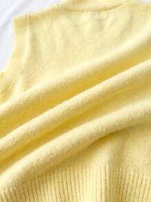 Travachic Women's Versatile 3D Embroidered Button Knit Vest Summer Top  Holiday Outfits Office Outfits For Women - Yellow - View 5