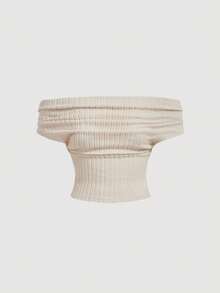 SHEIN MOD 1件女士休闲百搭吊带背心 - 卡其色 - 查看 9