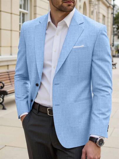 Manfinity Mode Men's Single-Breasted Business Casual Plus Size Blazer