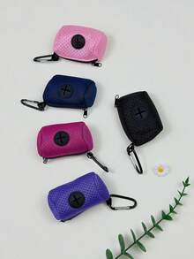 1pc Pet Waste Bag Holder, Dog Walking Pooper Scooper Bag Dispenser - Multicolor - View 6