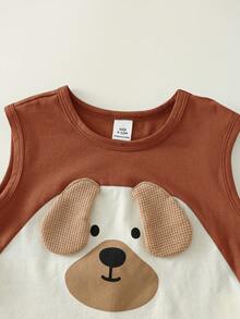 2pcs/Set Baby Boy Cute Cartoon Print Colorblock Sleeveless Tank Top And Shorts Set, Summer Outfit - Multicolor - View 4