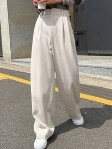 DAZY Women Solid Color Daily Wear Straight Leg Pants,Women Dress Pants - Apricot - View 4