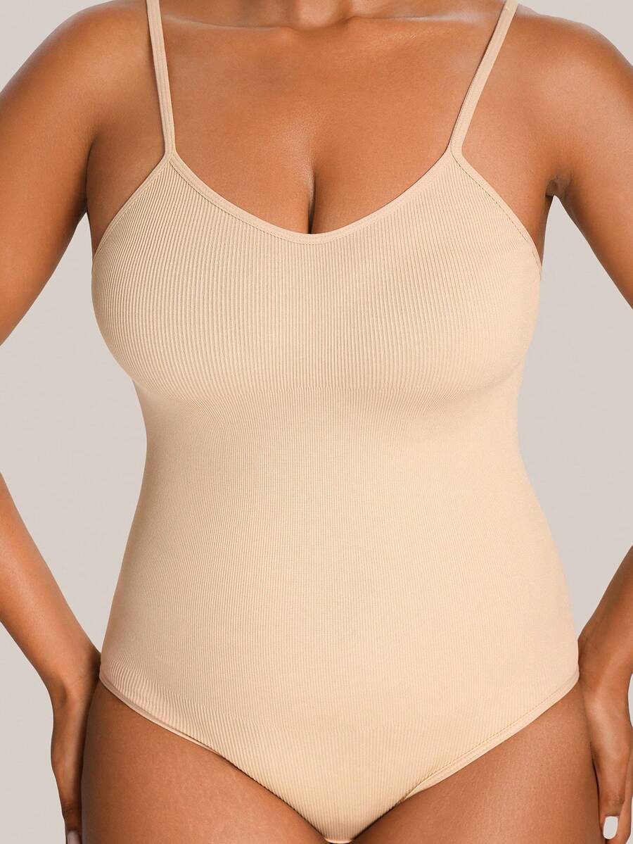 Barelissa 1pc Plus Size Seamless Waist Cincher Bodysuit For Women - Apricot - View 1