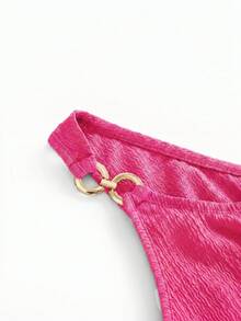 Modmama Maternity Simple Solid Color Oblique Shoulder T-Shirt, Casual Daily Wear - Pink - View 12