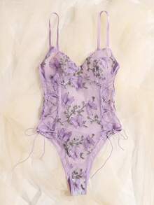 SHEIN 1件装女士性感连体裤 - 紫色 - 查看 1