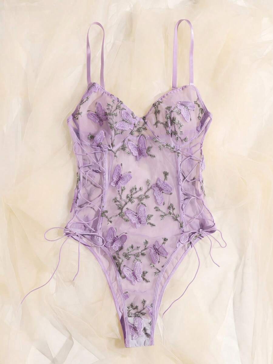 SHEIN 1件装女士性感连体裤 - 紫色 - 查看 1