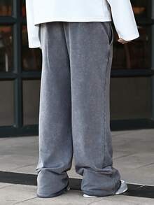 Devon Thys Men's Solid Molded Pants For Leisure Travel, Leisure Wear For Commuting, Daily Wear, For Rave - Dark Grey - View 2