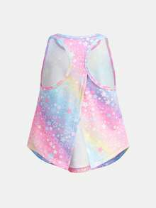 SHEIN 年轻女孩休闲日常时尚明星扎染印花运动服套装 - 彩色 - 查看 5