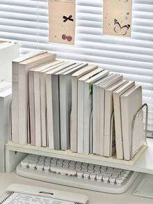 Zazumi 1個桌面書架 | 防滑底座 + 可調式隔板垂直書立 | 現代簡約桌面收納架 | 信件與文件架 | 宿舍桌面收納架 | 家用文具 / 化妝品 / 書本收納架 - 多色 - 查看 3