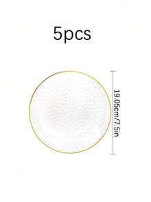 5Pcs/25Pcs These Pure White Square Plates Feature Elegant Gold Trim, Exuding A Premium Feel. The Smooth, Easy-To-Clean Surface Combines Aesthetics And Practicality. Suitable For Various Occasions Such As Wedding Banquets, Birthday Parties, Family Gatherings, Outdoor Team Building Activities, And Business Meetings, They Effortlessly Enhance Any Dining Atmosphere. - Transparent - View 7