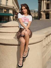 HighSole Giày sandal đế thấp cho nữ, giày sandal đi làm thanh lịch, giày thường ngày, giày đi chơi, giày đi nghỉ cao cấp, thoải mái, đế dày - Màu be - Xem 3