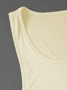 Manfinity Dauomo Men's Solid Color Round Neck Casual Versatile Tank Top - Apricot - View 5