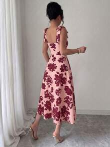 Vestido elegante y romántico para mujer con cintura ceñida y sin mangas - Multicolor 4 - Ver 2