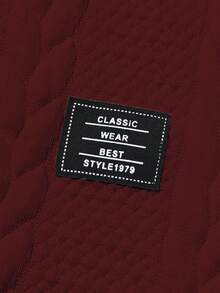 Manfinity Homme Men's Contrast Color Round Neck Short Sleeve Knit Casual T-Shirt, Holiday - Burgundy - View 5