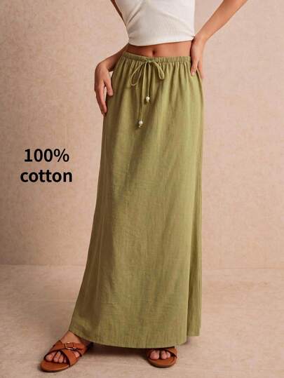 BizChic Chân váy nữ mùa hè casual màu trơn cạp chun có dây rút đính hạt thắt nơ, trang phục công sở đi làm mới, phong cách thanh lịch đô thị casual retro thập niên 90 cho lễ hội tháng 6, lễ tốt nghiệp, khách mời đám cưới, phù dâu, nữ chủ tiệc, dã ngoại, hẹn hò, tiệc sinh nhật, kỳ nghỉ, bãi biển, lễ hội nhạc country, outfit đơn giản cho brunch, tiệc trà, sân bay và du lịch