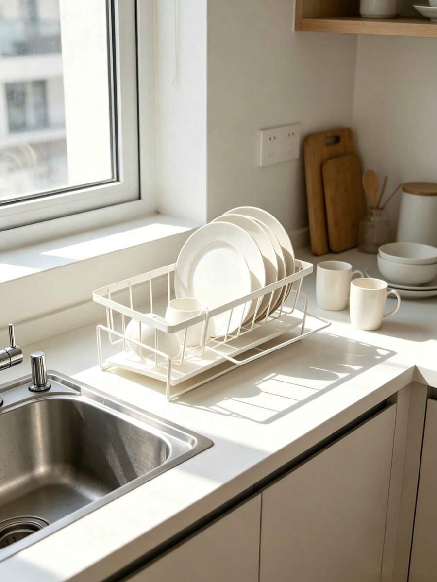 1PC Multifunctional Sink Drain Rack, Can Hold Dishwashing Liquid, Sink Sponge And Cloth Storage Rack, Upgraded Carbon Steel Material, Kitchen Organizer, Cleaning Cloth And Sponge, Washing Dishes, Ideal For Back To School Season - Multicolor - View 1