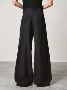 STYNVO Pantalones anchos y sueltos de uso casual diario con hebilla de metal para hombres - Negro - Ver 2