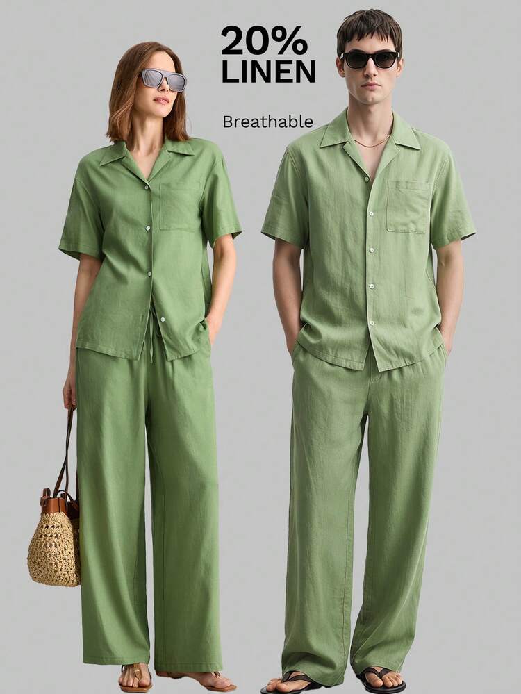 2026 Summer New Green Drawstring Elastic Waist Women's Pants, Suitable For Urban Commuting, Vacation, Beach, Music Festival, Spring/Summer Casual Outfit, Minimalist Fashion, Urban Commuting, Elegant Simplicity, Summer Styling