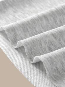 SHEIN BASICS 女款戶外運動休閒基本款寬鬆鬆緊腰短褲 夏季居家健身運動輕灰色居家運動短褲 - 灰色 - 查看 11