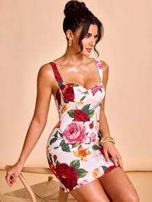 Shutterstock Glamance 女士碎花印花休闲派对迷你连衣裙 - 彩色 - 查看 7