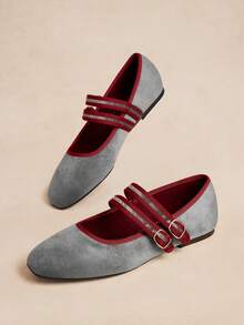 Rosivie Women's Casual Buckle Design Flat Loafers, Versatile For Daily Wear - Dark grey. - View 7