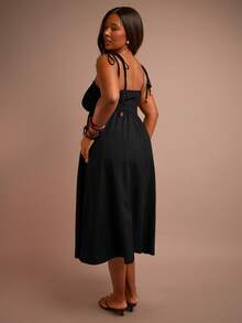 FASHION SZN Plus Size Dresses Summer Holiday Dresses, Vacation Dress, Festival, Ibiza, Loose Fit Midi Dress, Ladies Casual Sun Dress, Holiday Outfit, Sun Dress, Summer Dresses For Women, Curve Dresses For Women, Long Dress, Maxi Dress, Midi Dress, Plus Size Women Clothes, Vacation Outfits Women, Plus Size Summer Clothes - Black - View 2