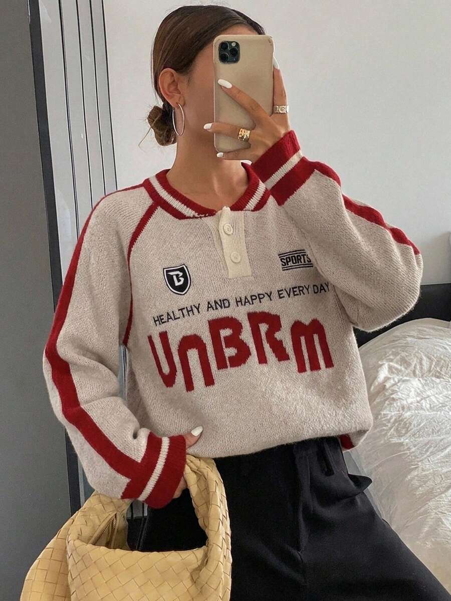 DAZY Women's Color Block Fluffy Oversized Pullover Sweater,Long Sleeve Tops,Fall Clothes School - Multicolor - View 1