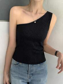 DAZY 女款大圓領修身短袖優雅T恤 灰色 春夏款 - 黑色 - 查看 7