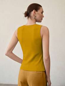 MOTF PREMIUM WOMEN SOLID COLOR FITTED TANK TOP - Ginger - View 2
