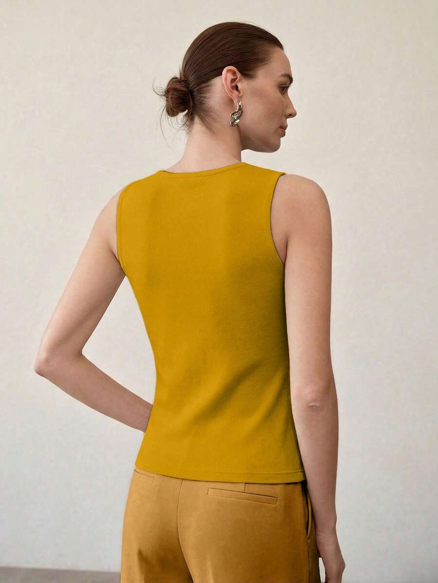 MOTF PREMIUM WOMEN SOLID COLOR FITTED TANK TOP - Ginger - View 2