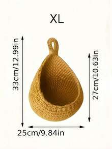 1PC Bohemian Woven Teardrop Wall Hanging Basket Storage For Kitchen Fruits Vegetables Home Decor Organizer Plant Holder Farmhouse Style - Khaki - View 18