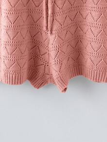 GlowEve Set 2 Potong Atasan Wanita Model Camisole Berlubang dan Celana Pendek Pinggang Serut Rajut - Berwarna merah muda - View 5