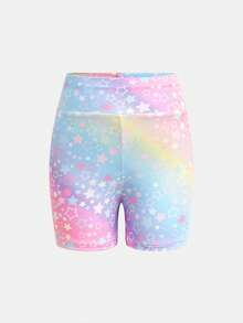 SHEIN 年轻女孩休闲日常时尚明星扎染印花运动服套装 - 彩色 - 查看 8