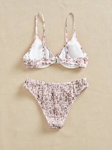 Women's Ruched Bikini Set, Swimwear Top And Bottom - Multicolor - View 2