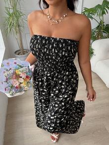Solflare Plus Size Summer Ditsy Floral Jumpsuit - Multicolor - View 4