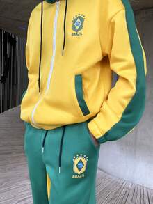 Ngobest Haus Ngobest Haus Bộ áo hoodie có khóa kéo thường ngày dành cho nam - màu đen - Xem 5