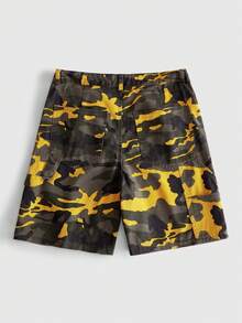 ROMWE MEN Quần short denim rằn ri nam kiểu cargo - Nhiều màu - Xem 3