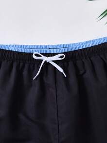 SHEIN 青少年男童休闲二合一梭织沙滩裤，适合游泳、度假、音乐节、冲浪、春夏穿着 - 彩色 - 查看 6