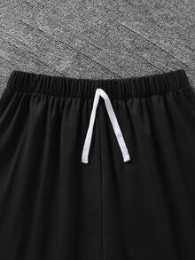 3pcs Teen Boy Casual Shorts Set, Black, Gray, Navy Blue, Suitable For Spring, Summer, Autumn - Multicolor - View 4