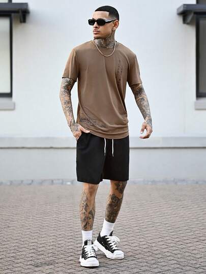 Devon Thys Men T-Shirts Fit Crew Neck Short Sleeve Slogan Tee Casual Mocha Tshirt For Menbrown Tshirt For Menbrown T Shirtmocha Tshirt Menbrown T Shirt Men