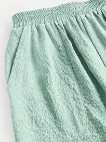 Firerie Kids Tween Girls Fashion Vacation Casual Solid Color Round Neck Loose Short Sleeve Top + Long Pants 2 Pieces Set - Mint Green - View 3