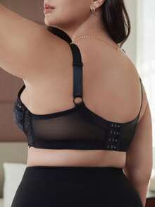 Sujetador con aros y encaje para mujer de talla grande - Negro - Ver 3