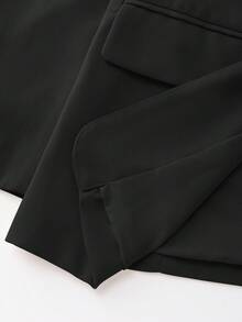 Lumivelle Áo khoác blazer nữ thời trang cổ shawl không cài cúc, kiểu dáng thường ngày. - màu đen - Xem 6
