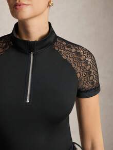 Activina Áo cưỡi ngựa tay ngắn phối ren dành cho nữ - màu đen - Xem 7
