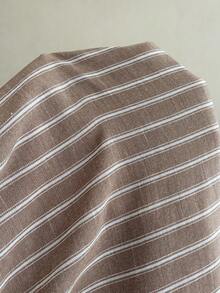 Elaquor Plus Size Casual Pants With Line Print - Coffee Brown - View 9