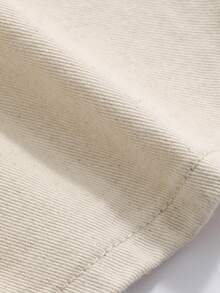 DAZY High Waist Plicated Detail Wide Leg Denim Shorts Jorts - Beige - View 3